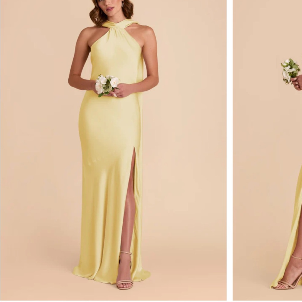 Birdy Grey Eileen Dress Matte Satin Lemon Sorbet size Small